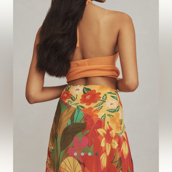 NWT FARM RIO X Anthropologie Floral Midi Skirt - Picture 5 of 11